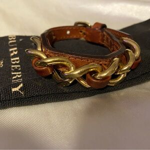 Brown Burberry Leather Bracelet